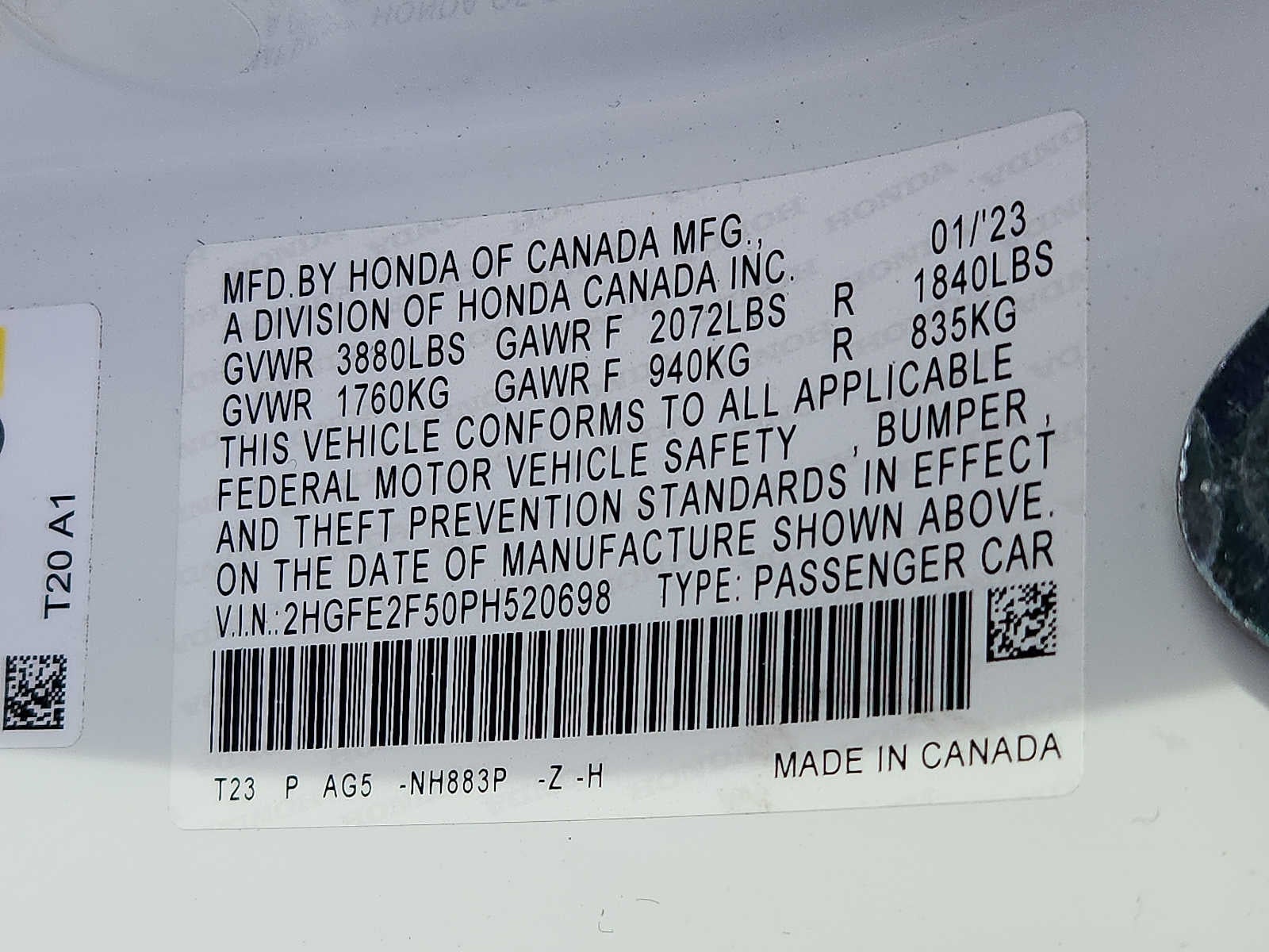 2023 Honda Civic Sport