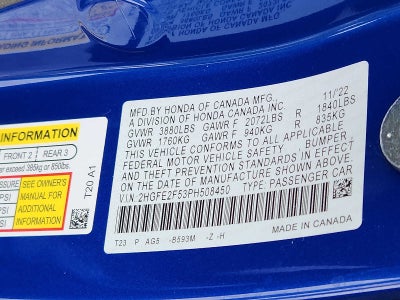 2023 Honda Civic Sport