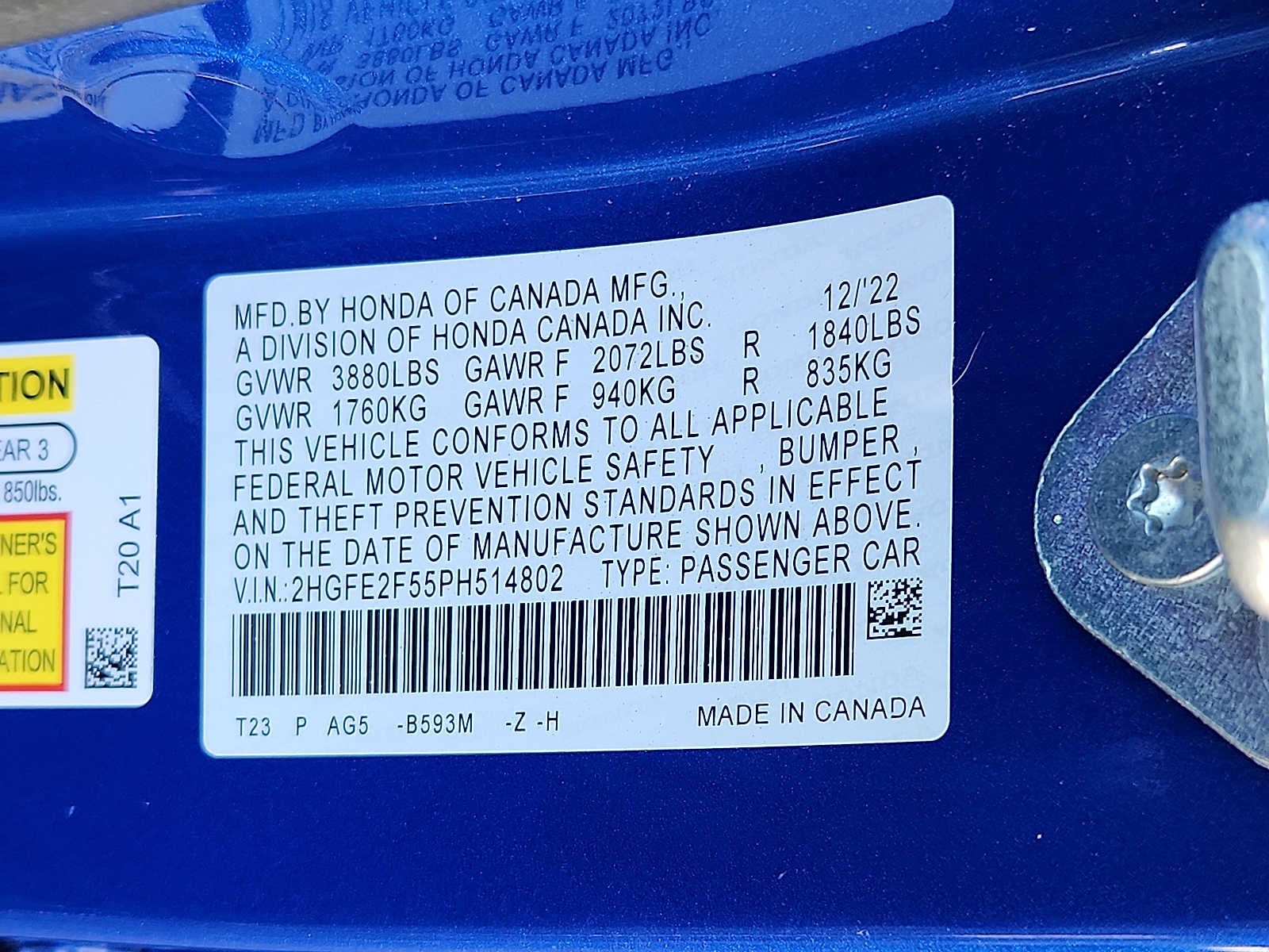 2023 Honda Civic Sport