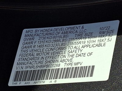 2023 Honda Odyssey Touring