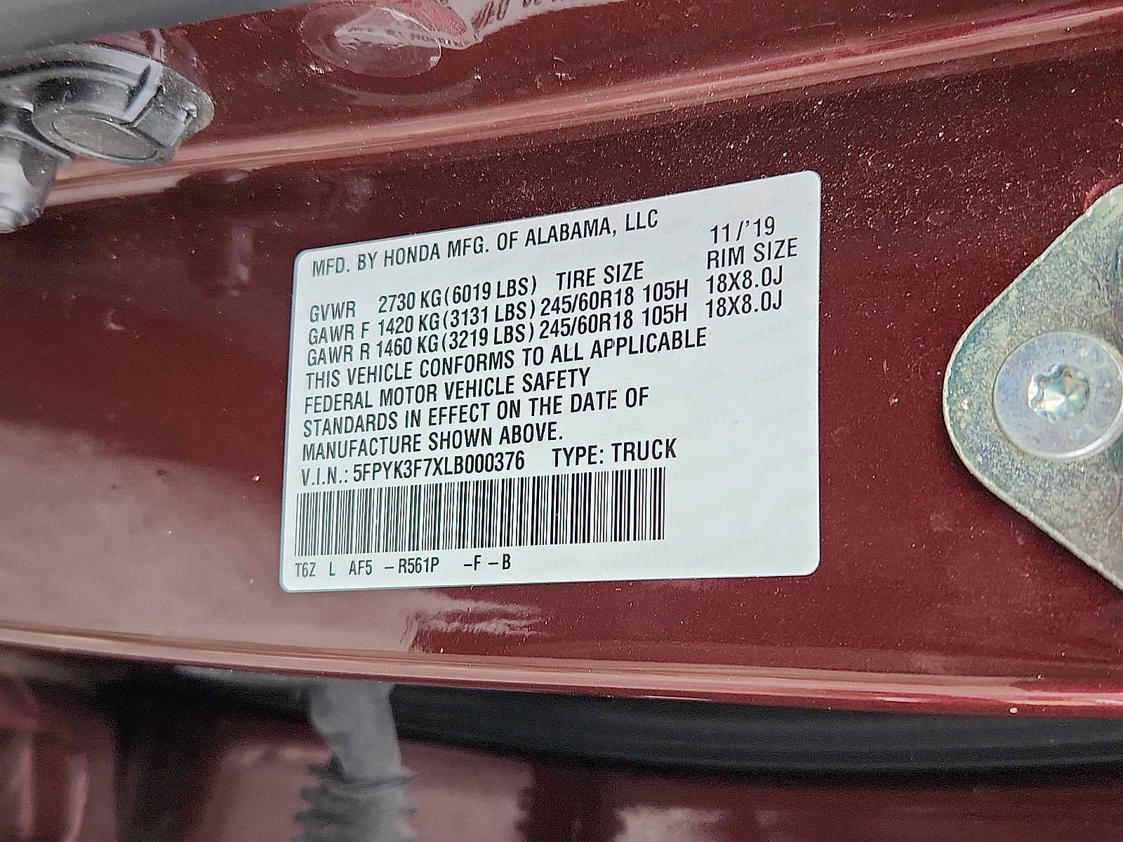 2020 Honda Ridgeline RTL-E